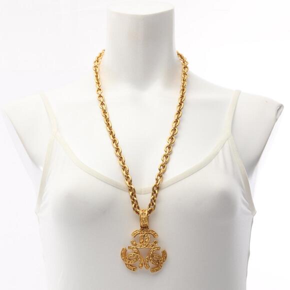 Cc Logo Pendant Necklace Metal #209070C15B - Picture 6 of 6